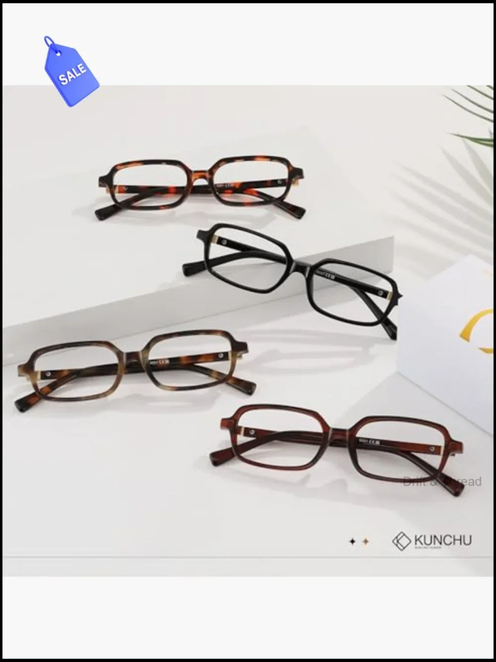 Fashion Square Blue Light Glasses for Women, Lightweight UV Blocking Computer